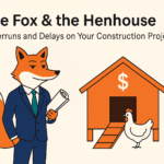 Cartoon drawing of fox dressed in suit showing interest in a henhouse